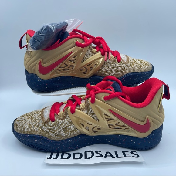 Nike KD 15 Olympics Metallic Gold Midnight Navy DC1975-700 Men's Size 8.5 NEW - Picture 2 of 10